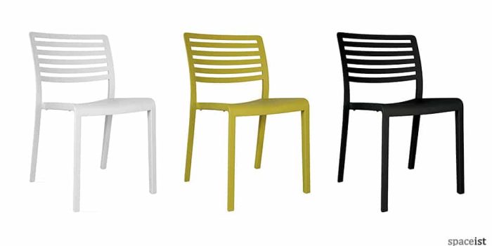 Lama olive, white and black outdoor cafe chair