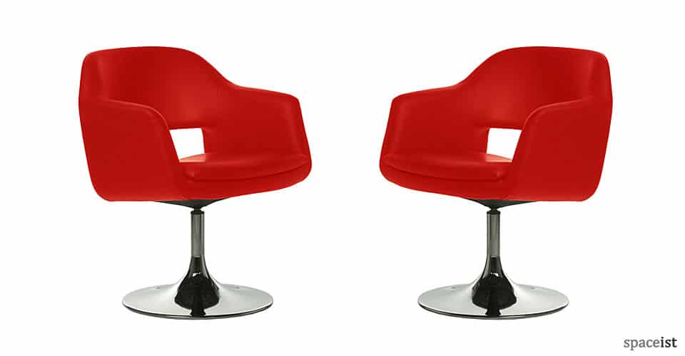 largo red faux leather meeting room chairs