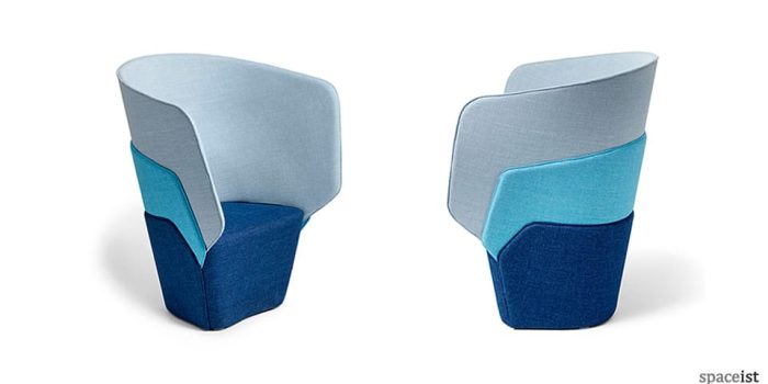 Layer high back blue reception chair