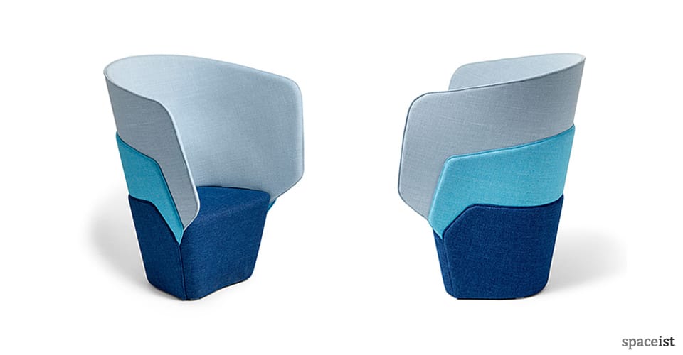 Layer high back blue reception chair