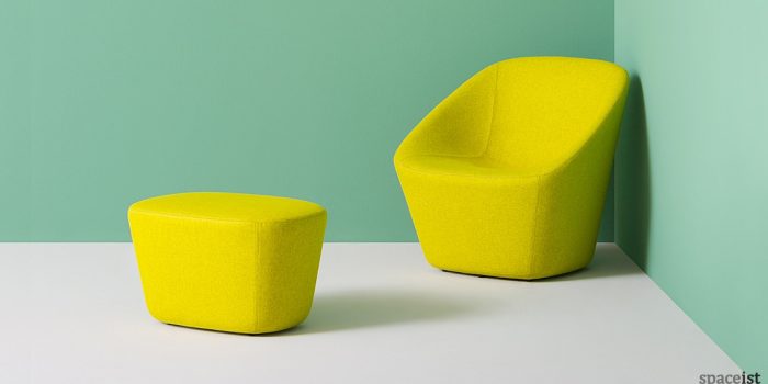 Log wide reception chair in yellow