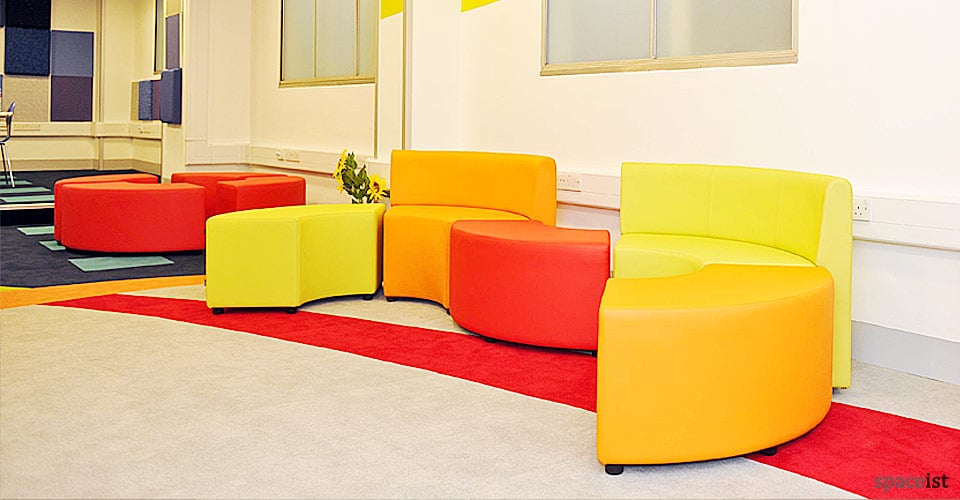 manchester airport bright modular cube seating