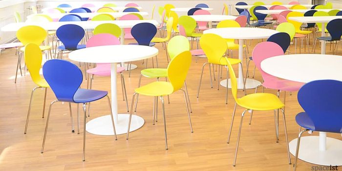 ondo yellow blue pink canteen chairs