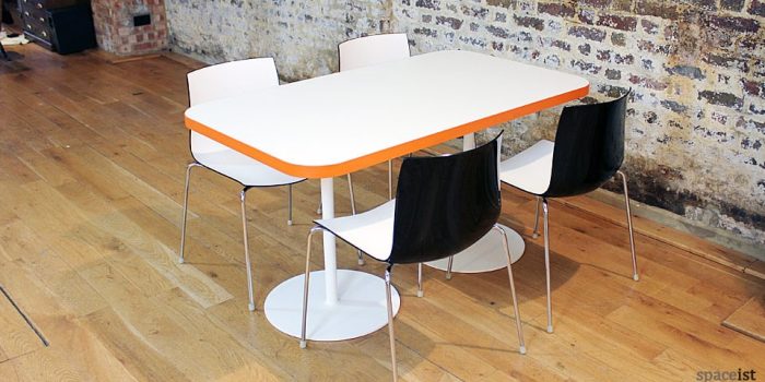 edge orange rectangular designer cafe tables