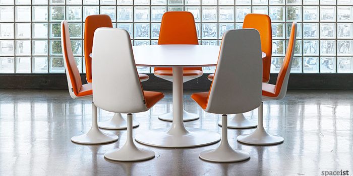 modern orange high back meeting room chairs