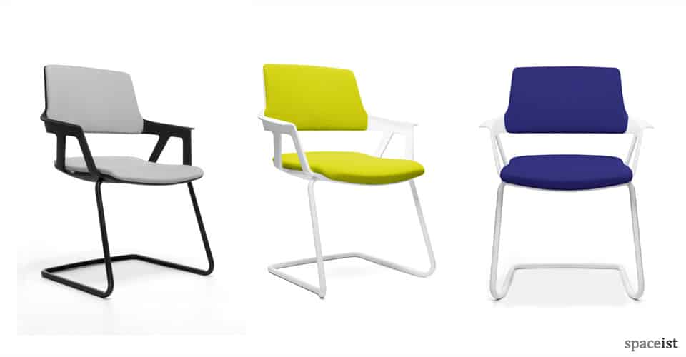 ovy grey, lime and blue cantilever modern meeting room chairs