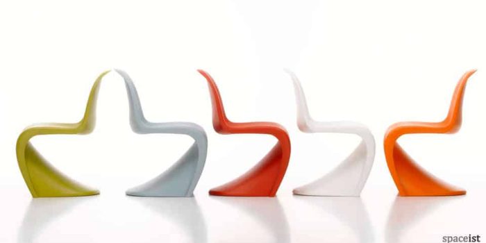panton green grey red white and orange modern cafe chairs