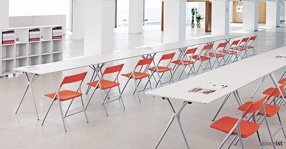 Plex white folding conference table