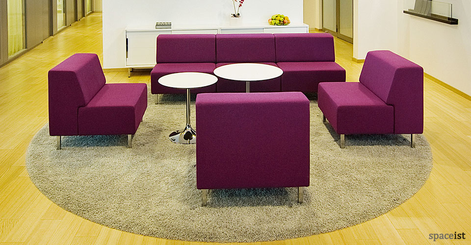 purple modular reception chairs