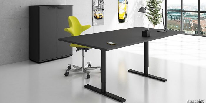 Q-10 black standing office desk