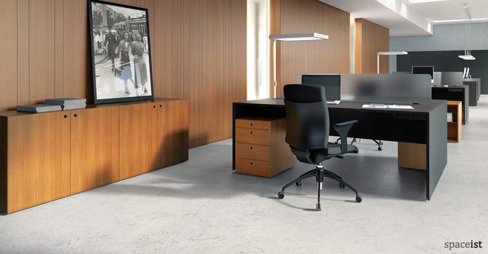 quaranta black 2 person office desks