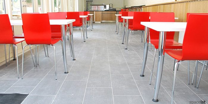 anno red modern cafe chairs with a chrome leg