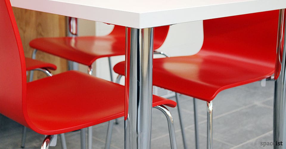 anno chrome leg red modern cafe chairs