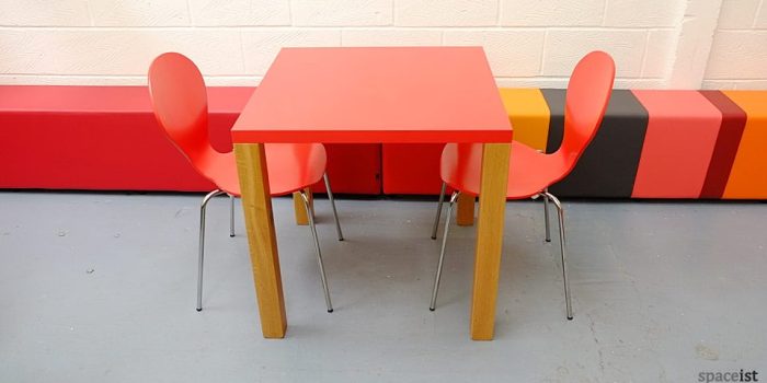 red oak square cafe table