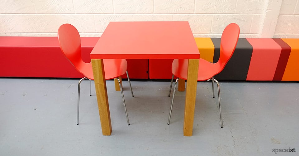 red oak square cafe table