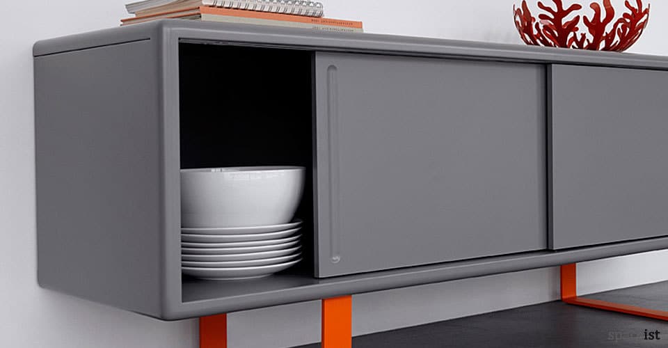 s4 grey orange meeting room cabinet closeup