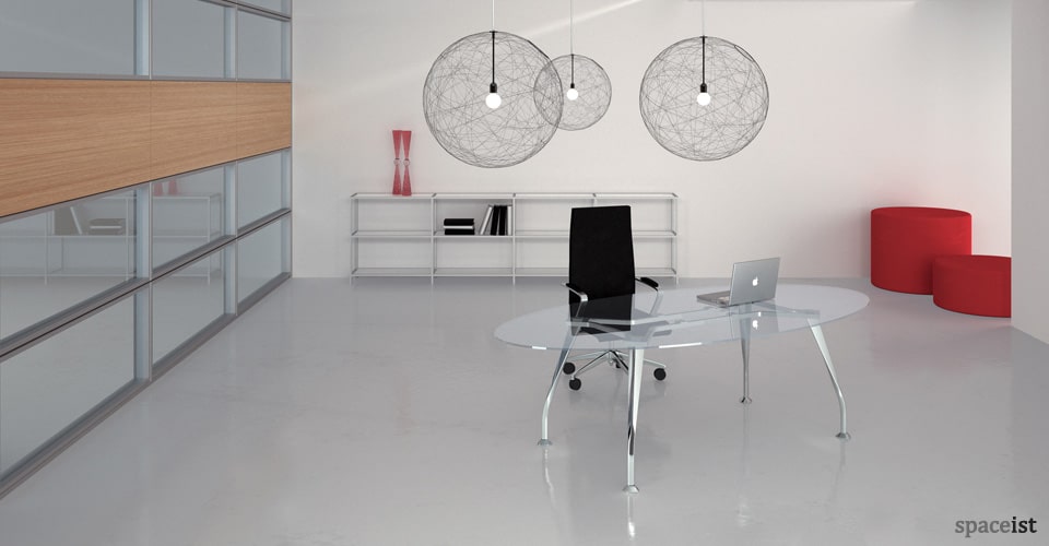 segno glass oval meeting tables