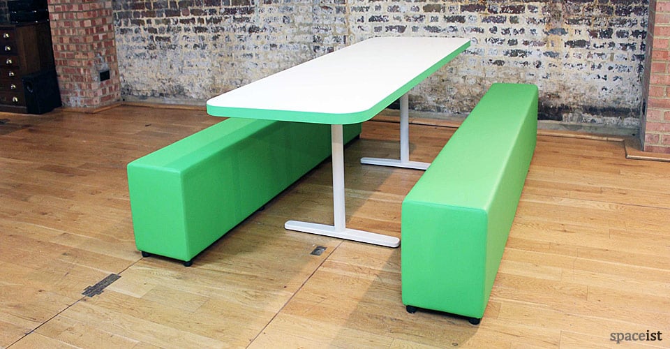 green school canteen table and benches