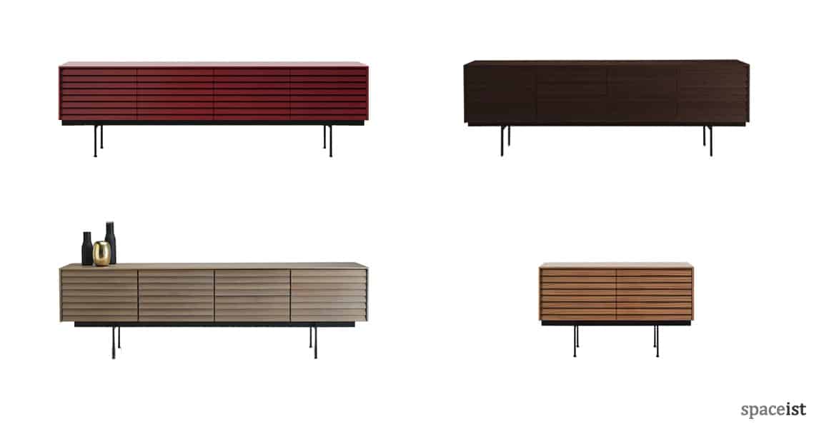 sussex red, ebony, grey and walnut meeting room cabinet