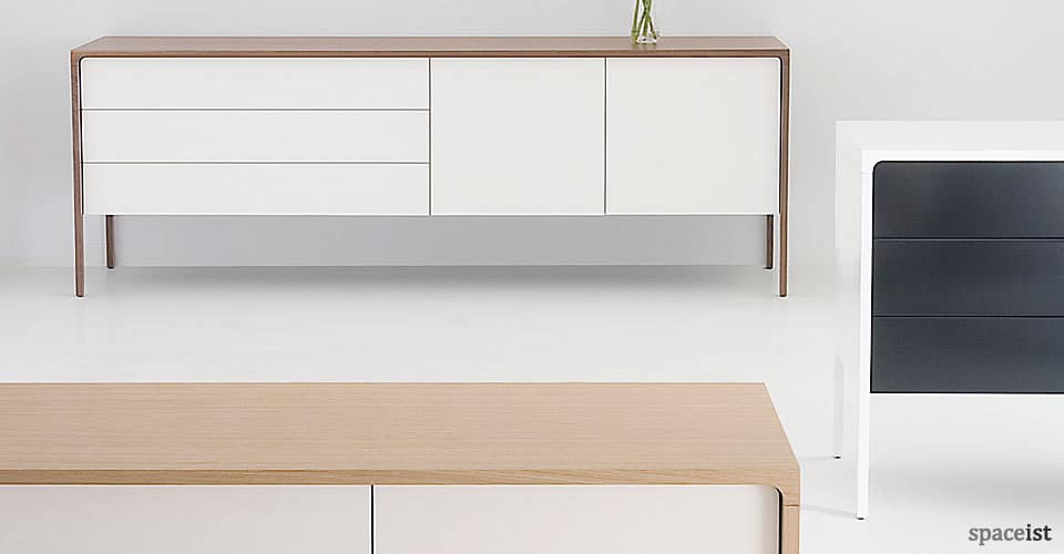 tactile walnut black cabinet