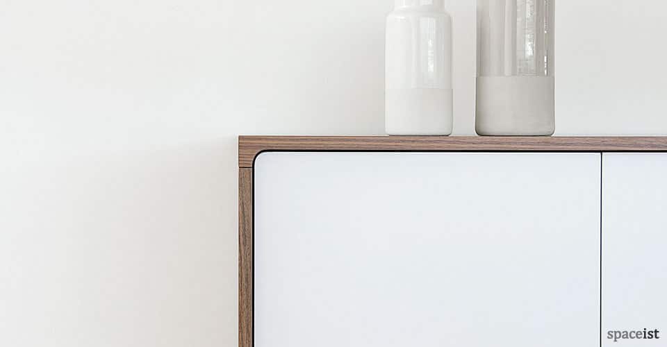 tactile walnut white cabinet