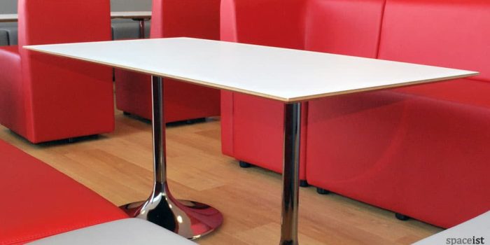 trumpet white canteen table