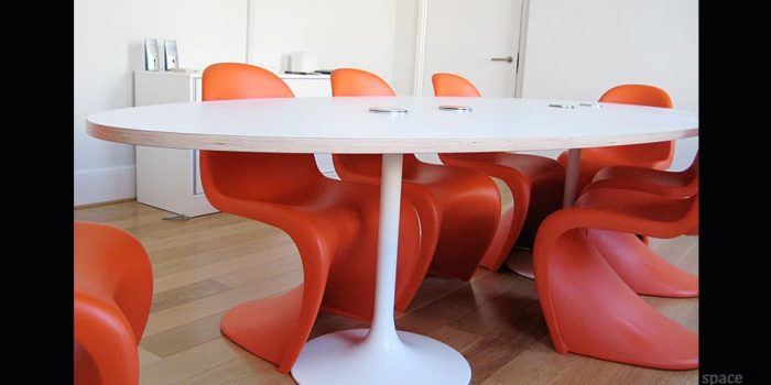 trumpet white meeting room tables