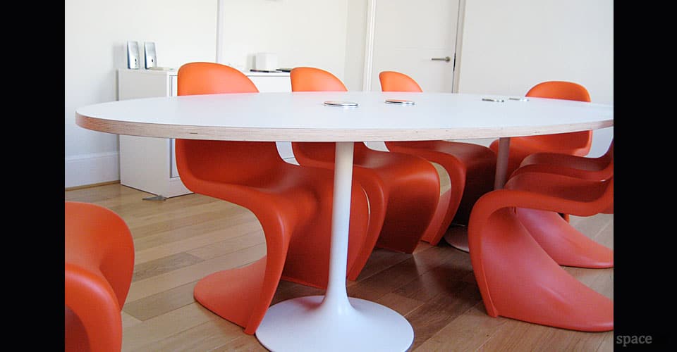 trumpet white meeting room tables
