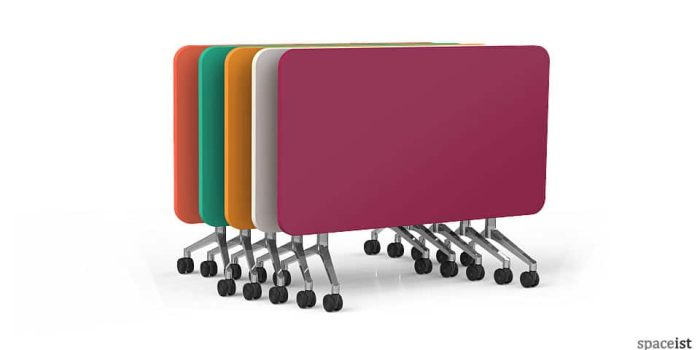 UR colourful stackable wheeled folding table