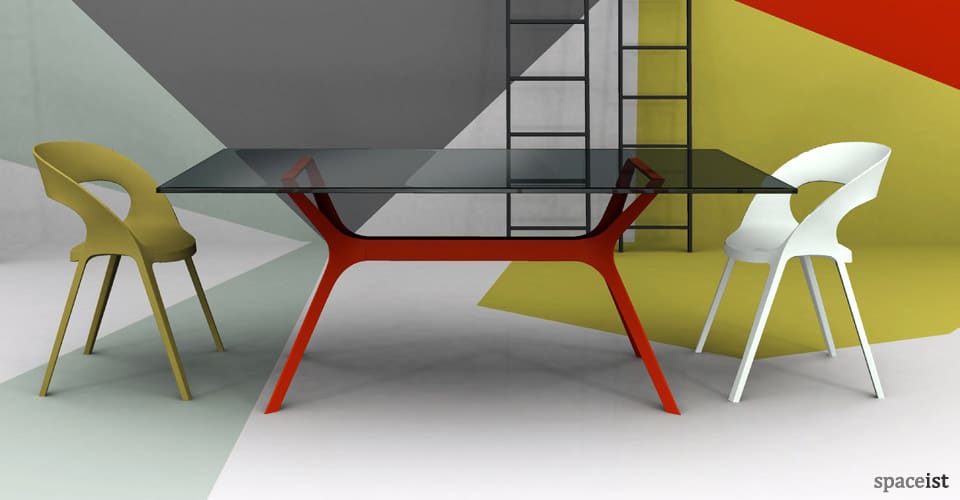 Vela red and black cafe table