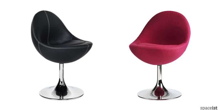 venus pink and black tub chairs