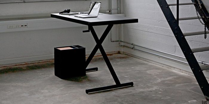 X style standing office desk in black