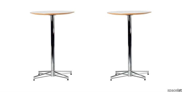 x chrome 100cm high bar tables