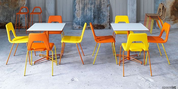 x orange star base cafe table studio chair