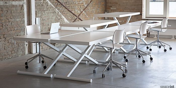 X standing office desk in white
