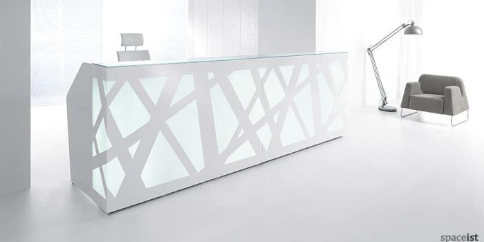 Reception Counter with Geometric Front Panel