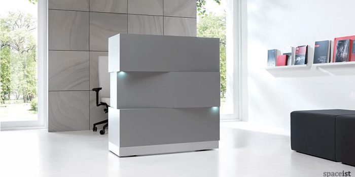 Zen silver block style reception counter