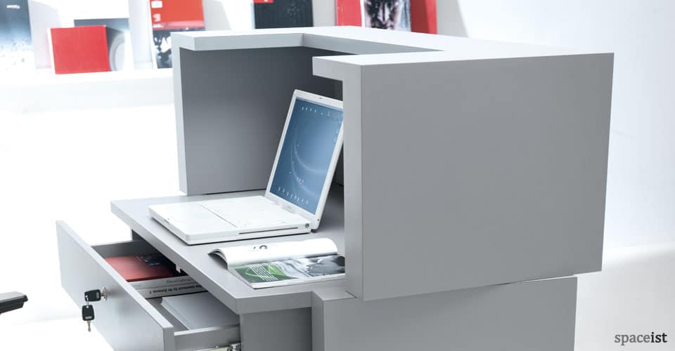 Zen silver block style reception counter
