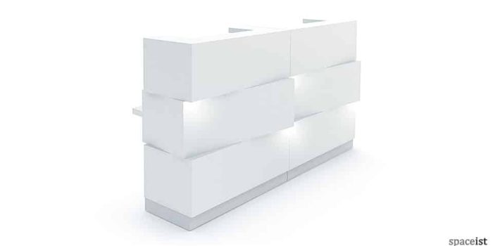 White Reception Counter with Lights