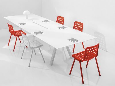 white-conference-table-with-red-chairs-2 white conference table with red chairs